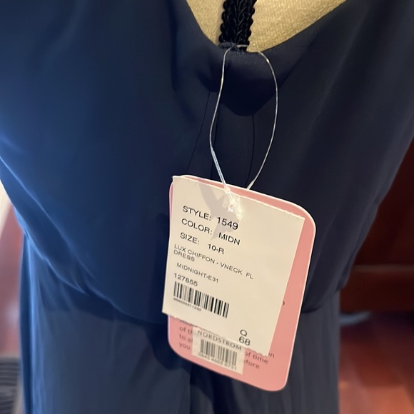 After Chiffon Gown, Midnight Blue, size 10 - Picture 3 of 6